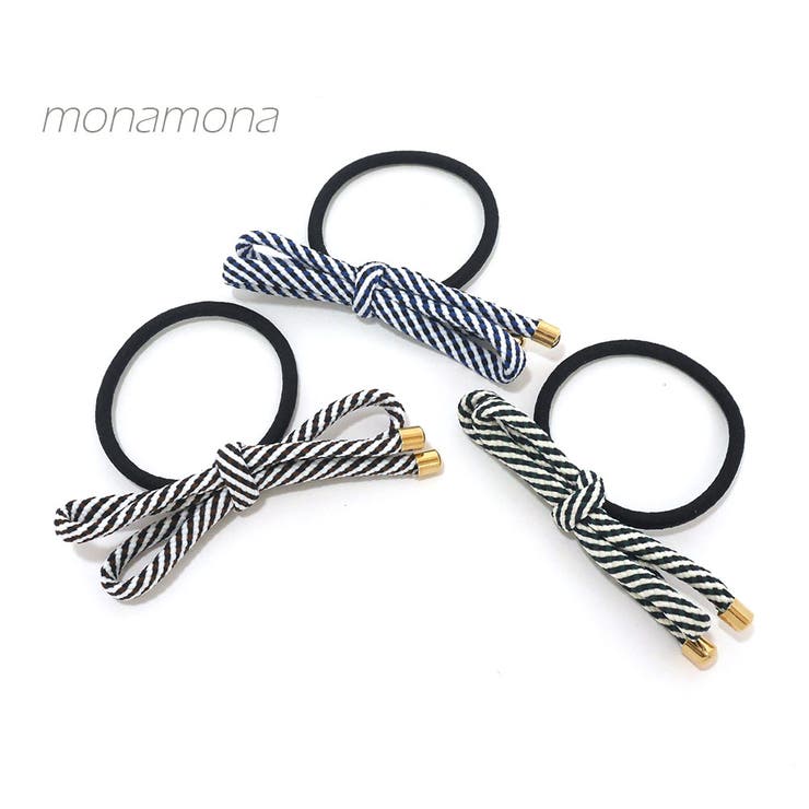 ボーダーリボンヘアポニー | monamona | 詳細画像1 