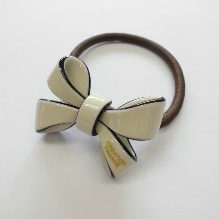 アイボリー | リボン型ヘアゴム | monamona