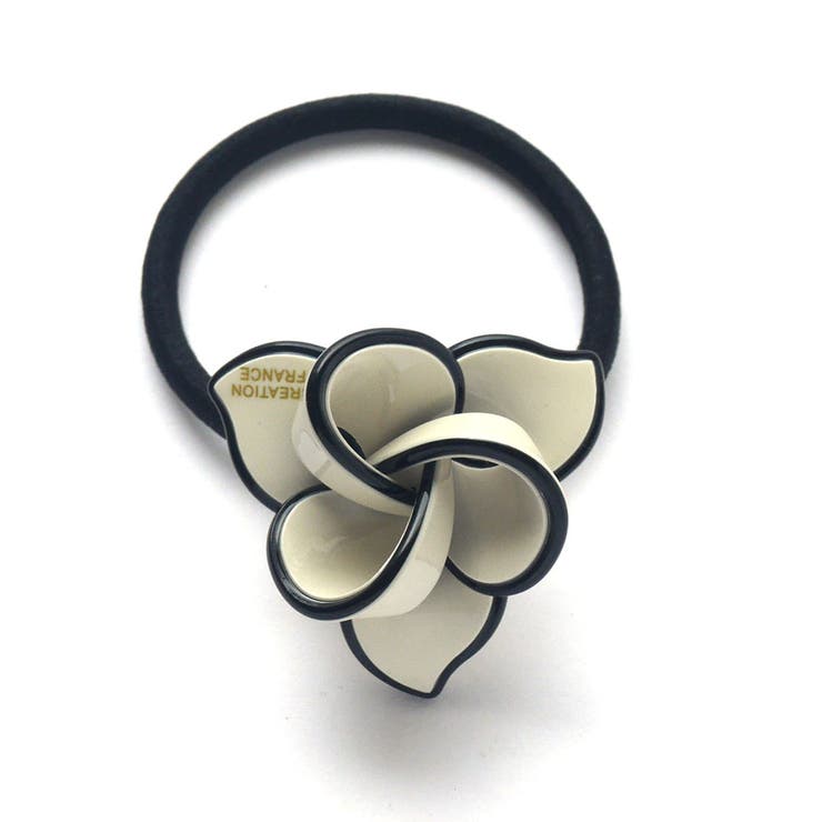 アイボリー | バイカラーフラワーポニー | monamona