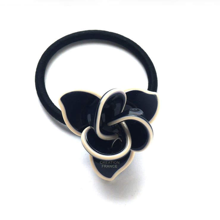 ネイビー | バイカラーフラワーポニー | monamona