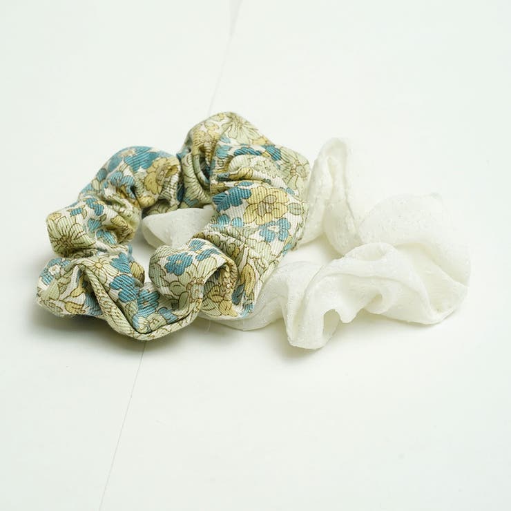 シュシュ 2個セット 花柄 無地 小ぶり | monamona | 詳細画像8 