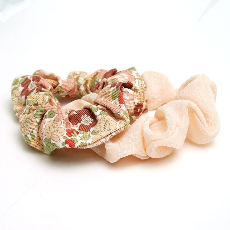 シュシュ 2個セット 花柄 無地 小ぶり | monamona | 詳細画像4 