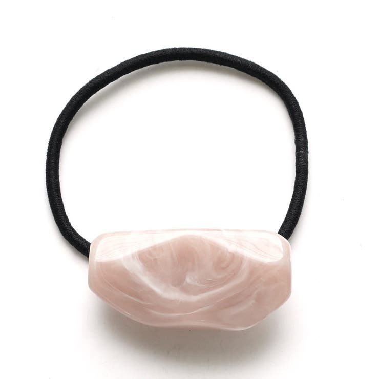 ピンク | マーブル柄アクリルポニー リングゴムが交換できる | monamona