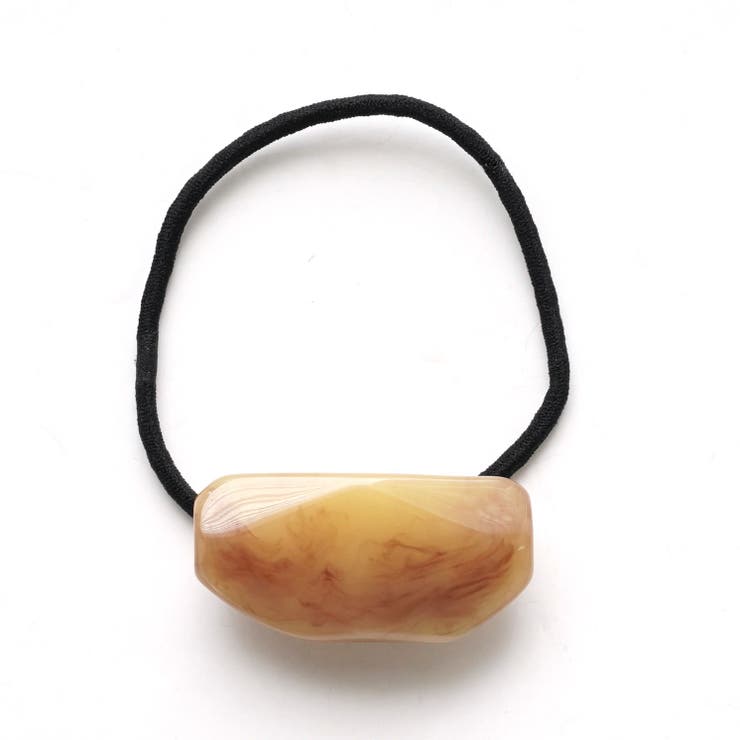 イエロー | マーブル柄アクリルポニー リングゴムが交換できる | monamona