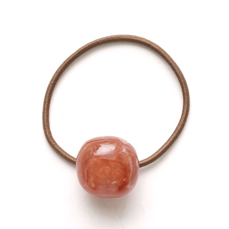 ブラウン | 長方形アクリルポニー リングゴムが交換できる | monamona