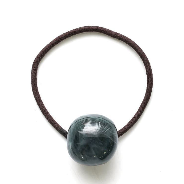 ネイビー | 長方形アクリルポニー リングゴムが交換できる | monamona