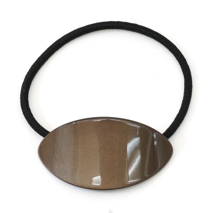 ダークブラウン | ヘアゴム ヘアポニー シンプル アクリル 楕円 オーバル 落ち着きカラー | monamona