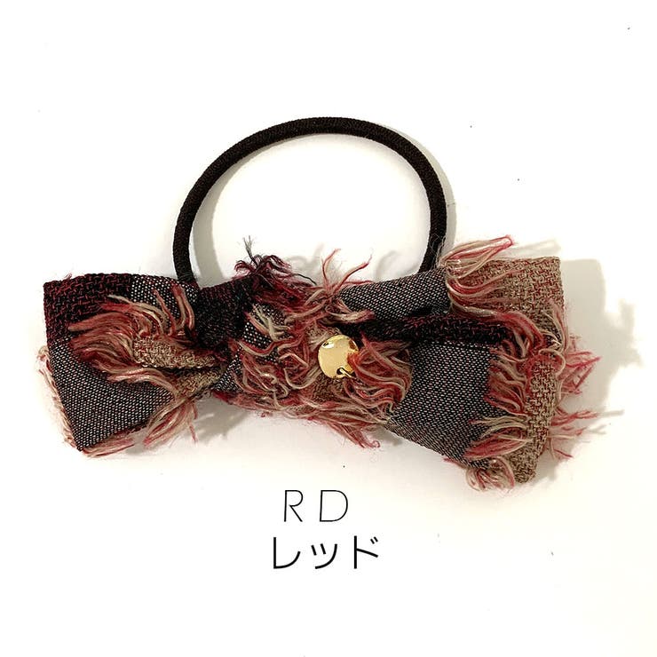 レッド | ツイード調 リボンポニー | monamona