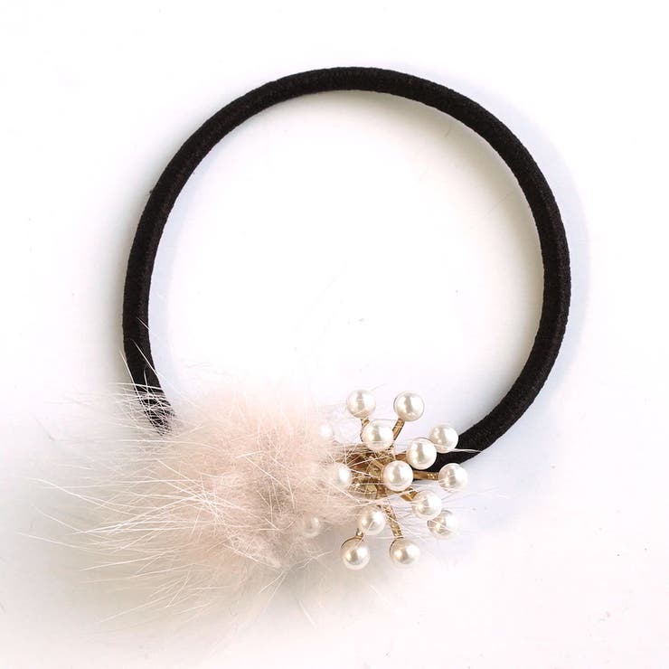 ライトピンク | パール＆ファーヘアポニー | monamona