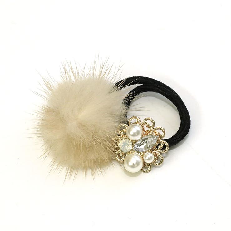 パールビジュー＆ファーヘアポニー | monamona | 詳細画像4 