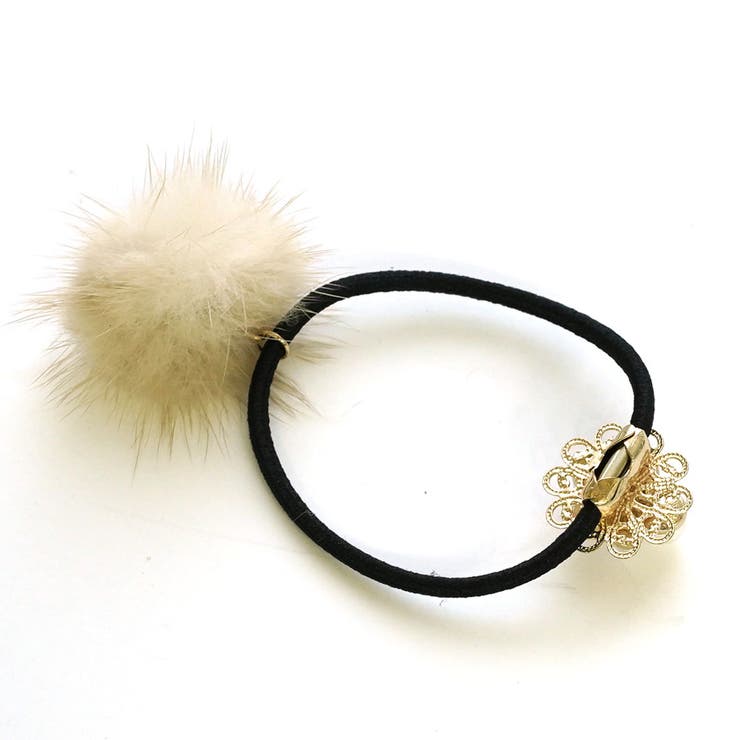 パールビジュー＆ファーヘアポニー | monamona | 詳細画像5 