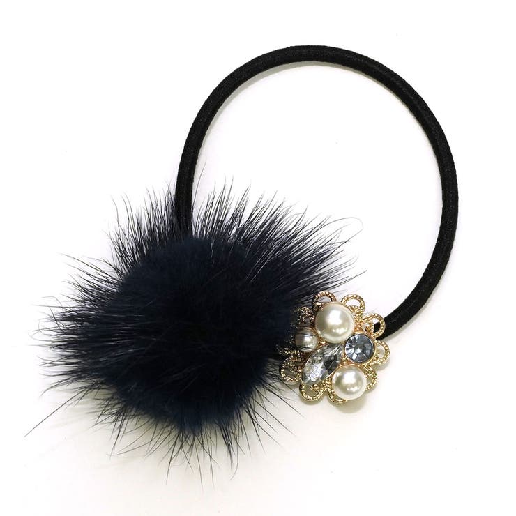 パールビジュー＆ファーヘアポニー | monamona | 詳細画像9 