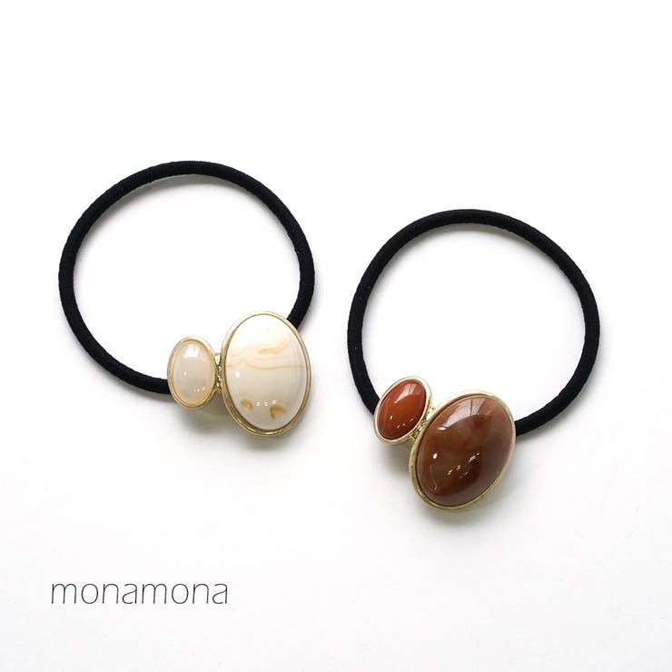 マーブル柄オーバルポニー | monamona | 詳細画像1 