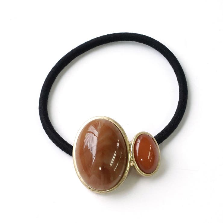 ブラウン | マーブル柄オーバルポニー | monamona