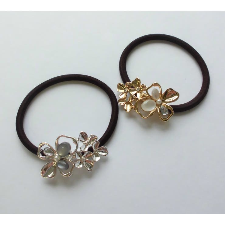 メタルフラワーヘアゴム | monamona | 詳細画像1 