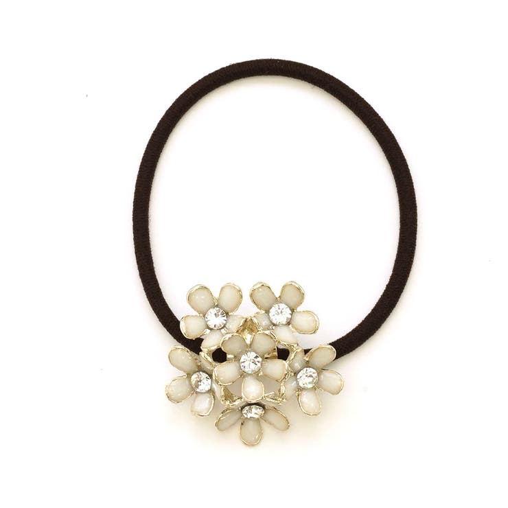 ホワイト | ヘアゴム 花モチーフ ヘアポニー | monamona