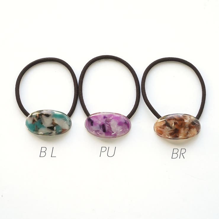 ヘアゴム オーバルタイプ マーブル柄 | monamona | 詳細画像2 