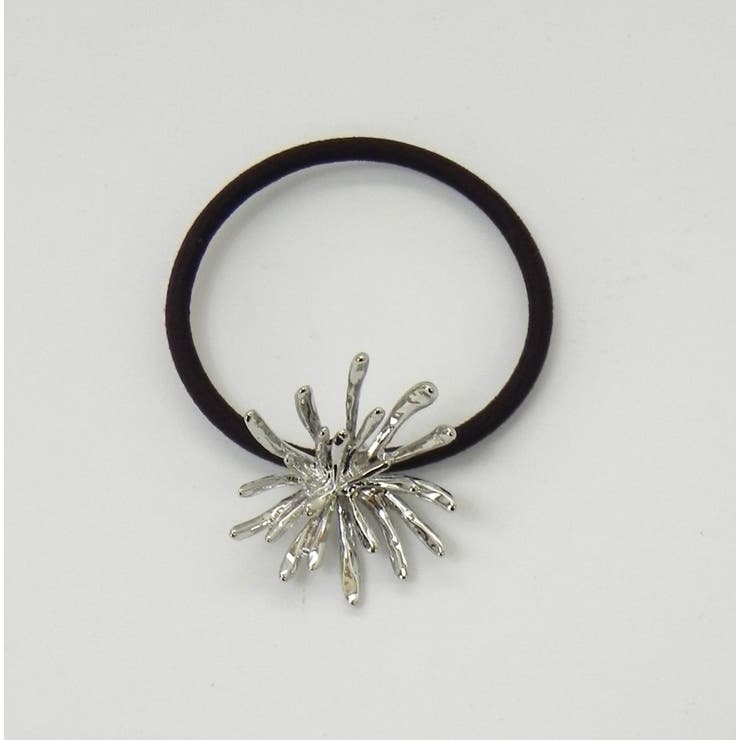 シルバー | 立体型花ヘアゴム | monamona