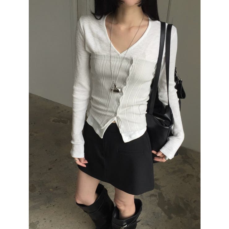 レイヤードデザイントップス 韓国ファッション | mood in seoul | 詳細画像3 