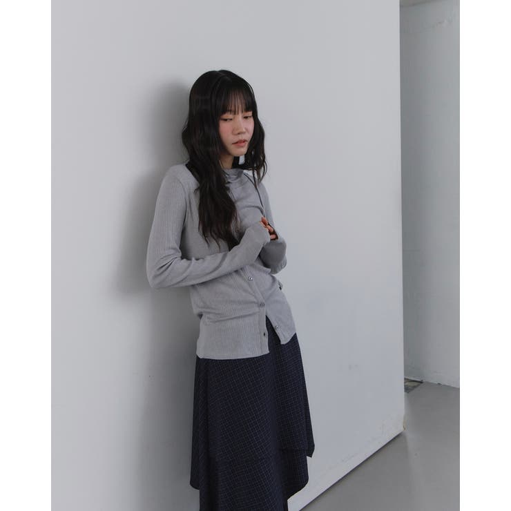 アンバランスポイントリブカーディガン 韓国ファッション | mood in seoul | 詳細画像4 