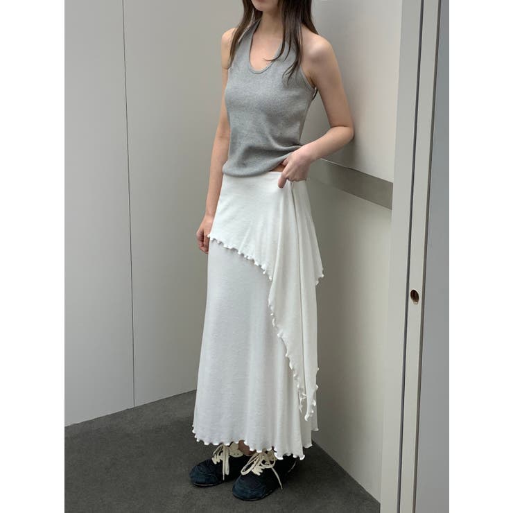 ソフトラップデザインロングスカート 韓国ファッション | mood in seoul | 詳細画像2 