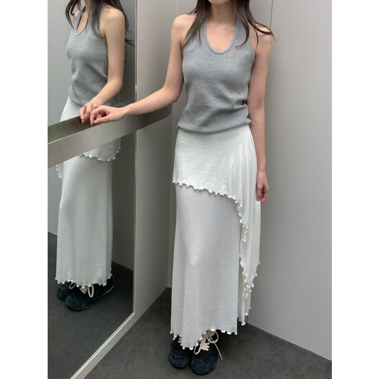 ソフトラップデザインロングスカート 韓国ファッション | mood in seoul | 詳細画像4 