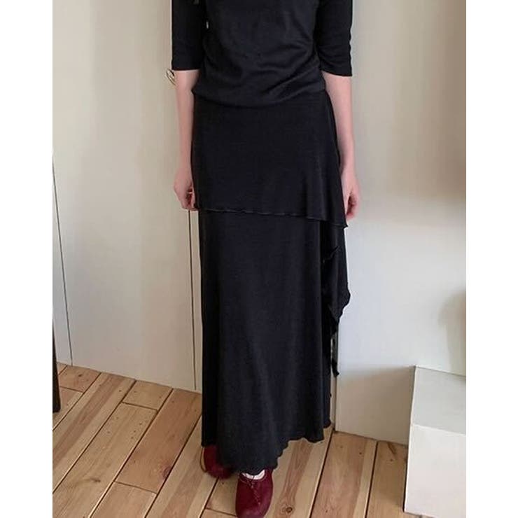 ソフトラップデザインロングスカート 韓国ファッション | mood in seoul | 詳細画像5 