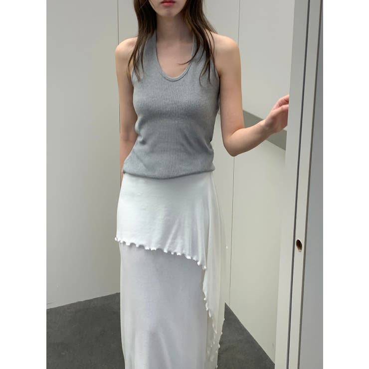 ソフトラップデザインロングスカート 韓国ファッション | mood in seoul | 詳細画像1 