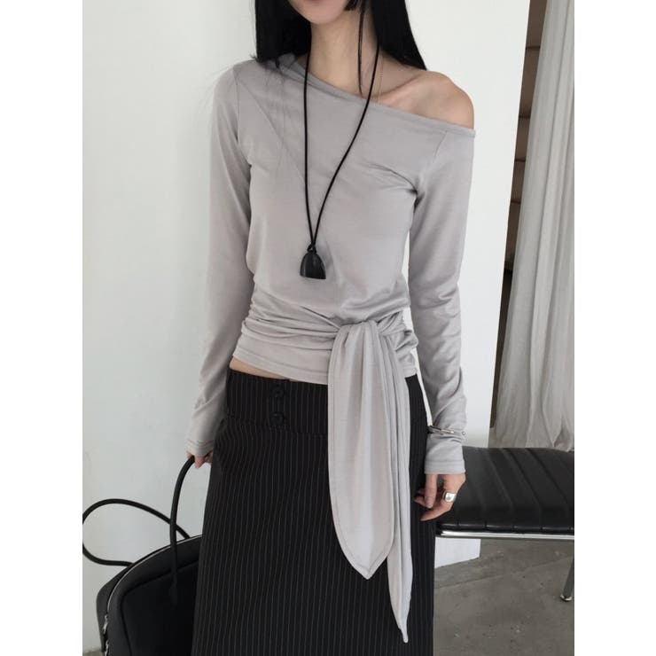 ウエストラップデザインTシャツ 韓国ファッション | mood in seoul | 詳細画像1 