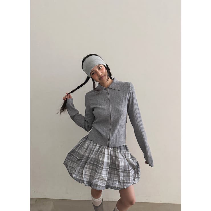 ダブルジップリブカーディガン 韓国ファッション | mood in seoul | 詳細画像3 