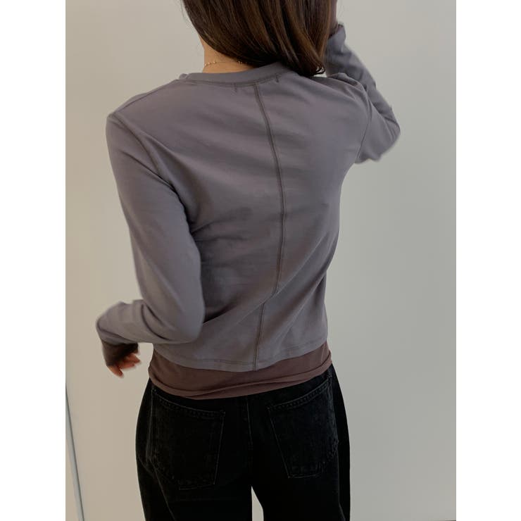 レイヤードフィットTシャツ 韓国ファッション | mood in seoul | 詳細画像2 