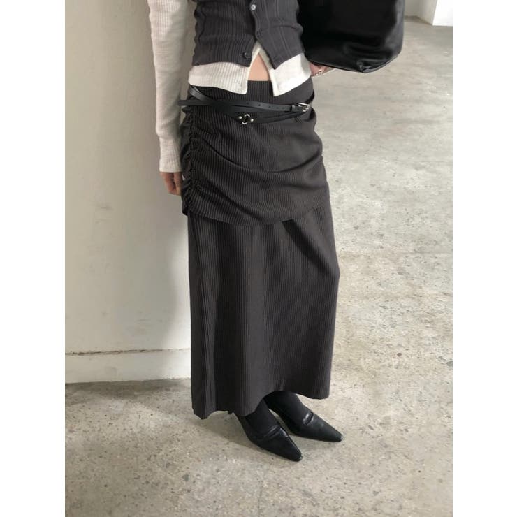 リブデザインスカート 韓国ファッション | mood in seoul | 詳細画像1 