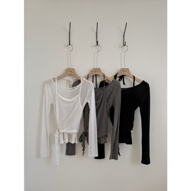 ホルターネックレイヤードTシャツセット 韓国ファッション | mood in seoul | 詳細画像2 