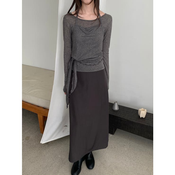 ホルターネックレイヤードTシャツセット 韓国ファッション | mood in seoul | 詳細画像3 