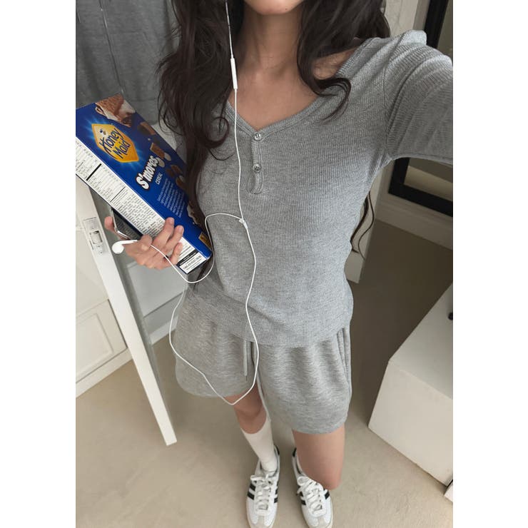 2wayボタンリブカーディガン 韓国ファッション | mood in seoul | 詳細画像3 