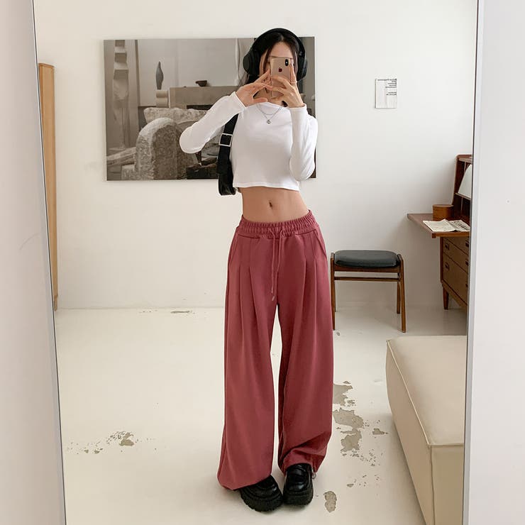 タックスウェットパンツ 韓国ファッション | mood in seoul | 詳細画像1 