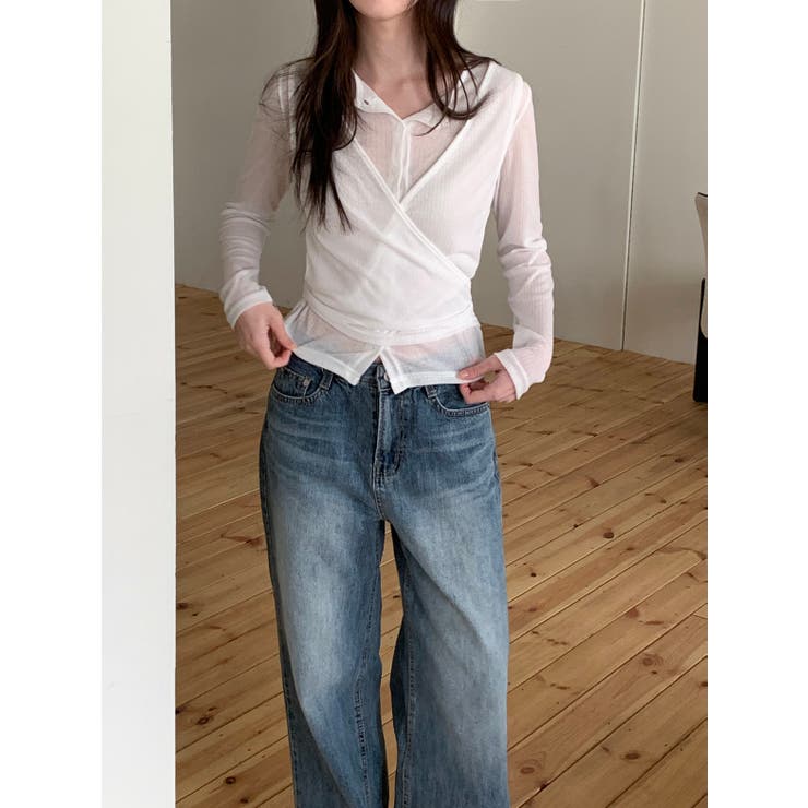 レイヤードラップデザインカーディガン 韓国ファッション | mood in seoul | 詳細画像3 