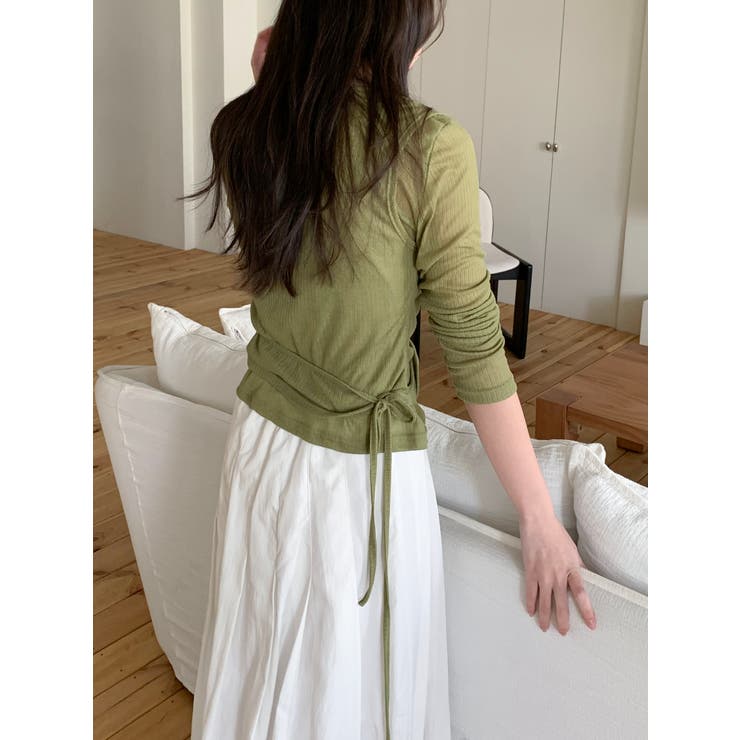 レイヤードラップデザインカーディガン 韓国ファッション | mood in seoul | 詳細画像13 