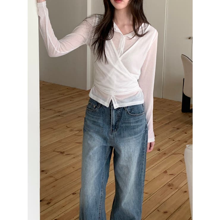 レイヤードラップデザインカーディガン 韓国ファッション | mood in seoul | 詳細画像15 