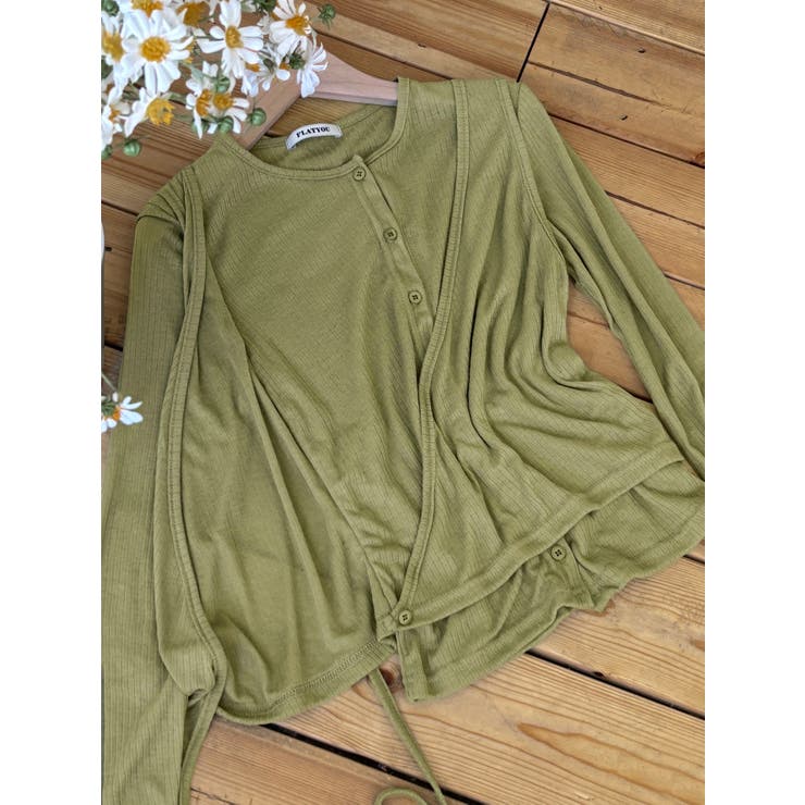 レイヤードラップデザインカーディガン 韓国ファッション | mood in seoul | 詳細画像17 