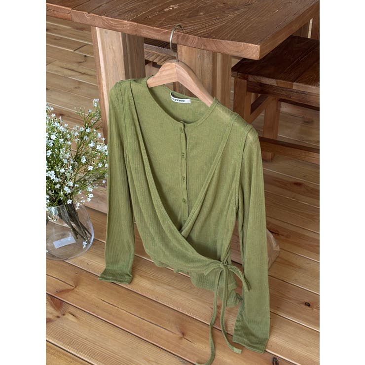 レイヤードラップデザインカーディガン 韓国ファッション | mood in seoul | 詳細画像18 