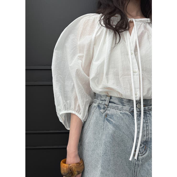 パフスリーブブラウス 韓国ファッション | mood in seoul | 詳細画像3 