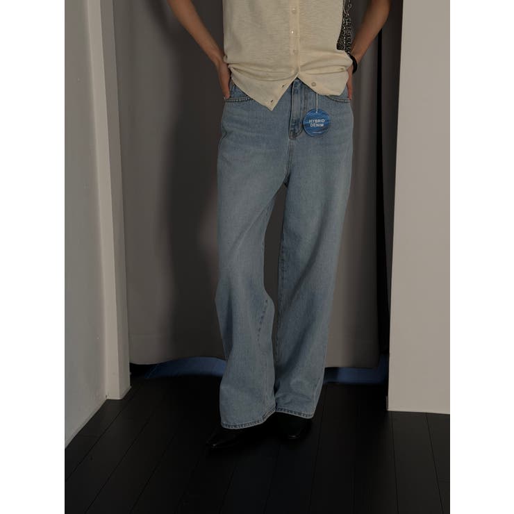 セミワイドデニムパンツ【サックスブルー】韓国ファッション | mood in seoul | 詳細画像5 