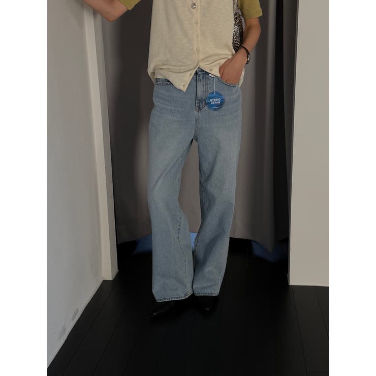 セミワイドデニムパンツ【サックスブルー】韓国ファッション | mood in seoul | 詳細画像7 