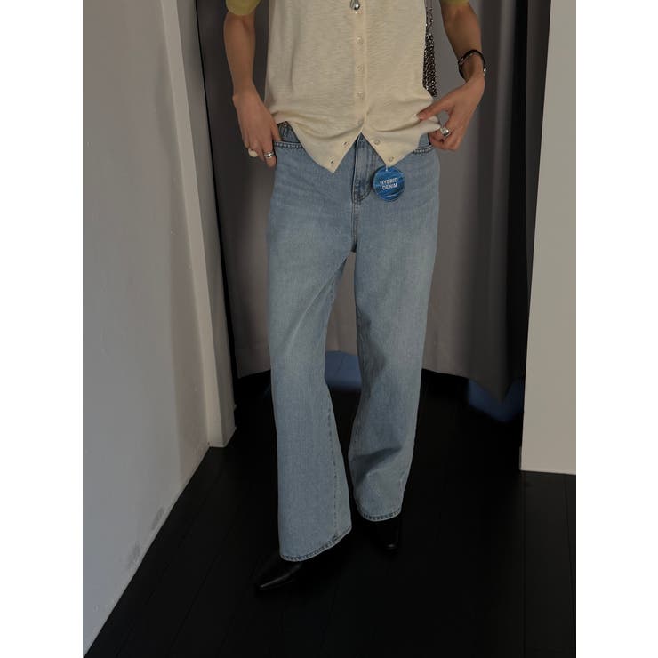 セミワイドデニムパンツ【サックスブルー】韓国ファッション | mood in seoul | 詳細画像8 