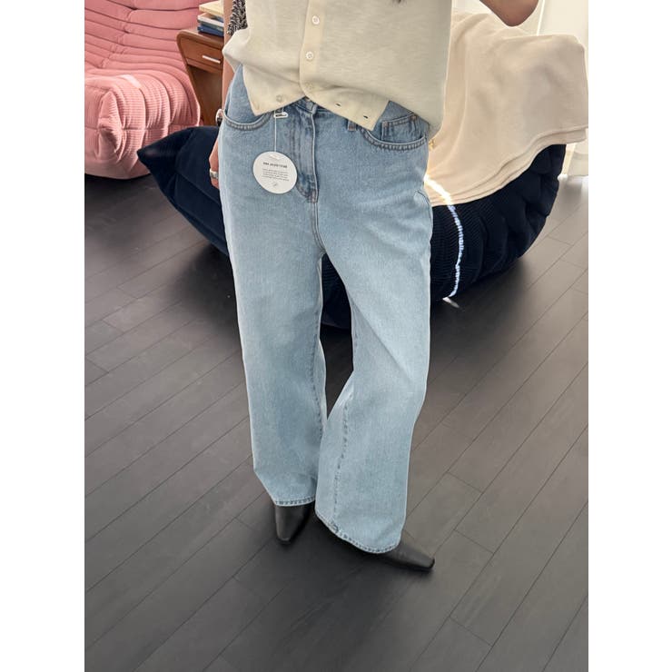 セミワイドデニムパンツ【サックスブルー】韓国ファッション | mood in seoul | 詳細画像9 