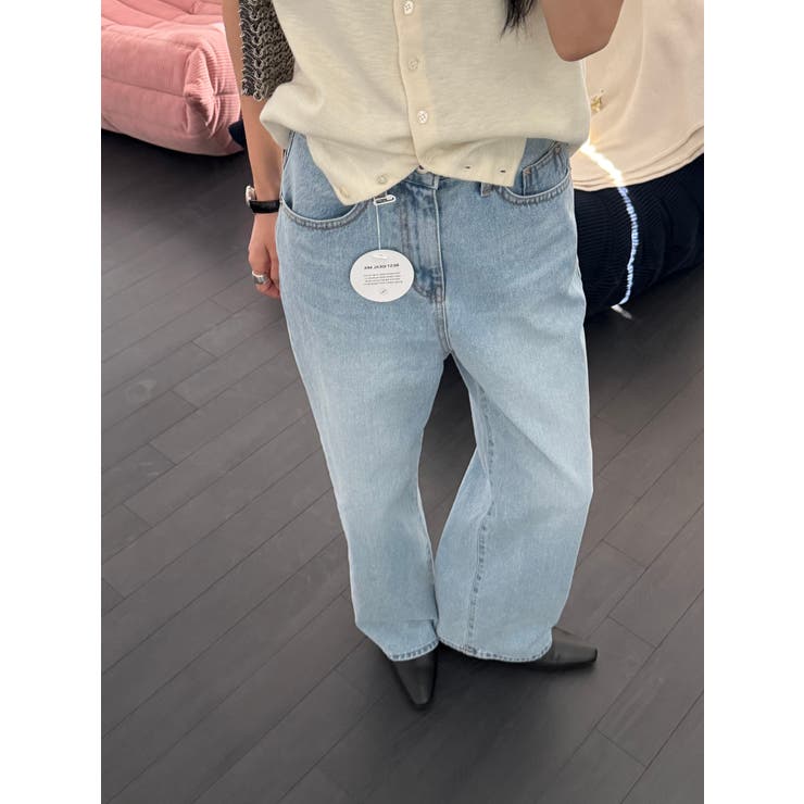 セミワイドデニムパンツ【サックスブルー】韓国ファッション | mood in seoul | 詳細画像10 