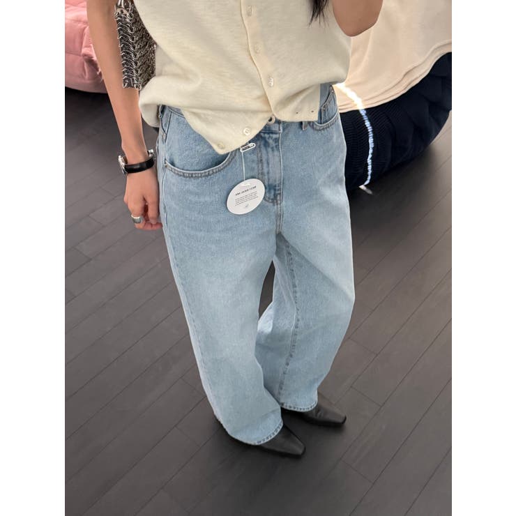 セミワイドデニムパンツ【サックスブルー】韓国ファッション | mood in seoul | 詳細画像11 