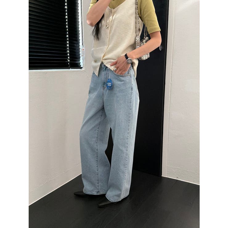 セミワイドデニムパンツ【サックスブルー】韓国ファッション | mood in seoul | 詳細画像14 