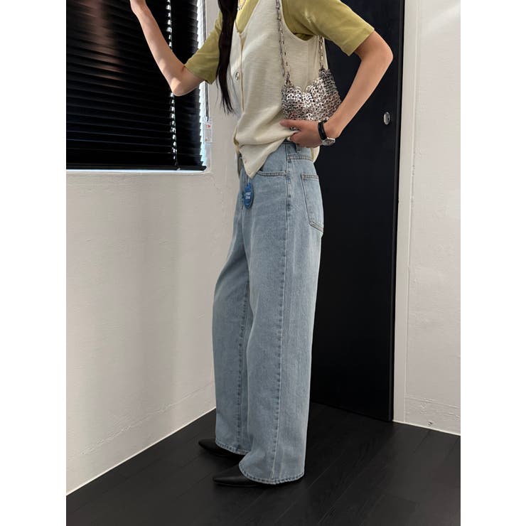 セミワイドデニムパンツ【サックスブルー】韓国ファッション | mood in seoul | 詳細画像16 